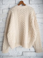 画像4: BATONER 【WOMEN'S】BLUEFACE ARAN CREW NECK バトナー ブルーフェイスアランクルーネックニット（ BN-24FL-064) (4)