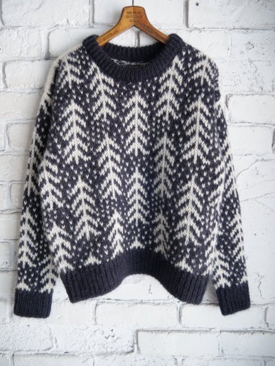 画像1: BATONER 【WOMEN'S】CEDER JACQUARD MOHAIR CREW NECK バトナー  ジャガードモヘヤクルーネック(BN-24FL-067)