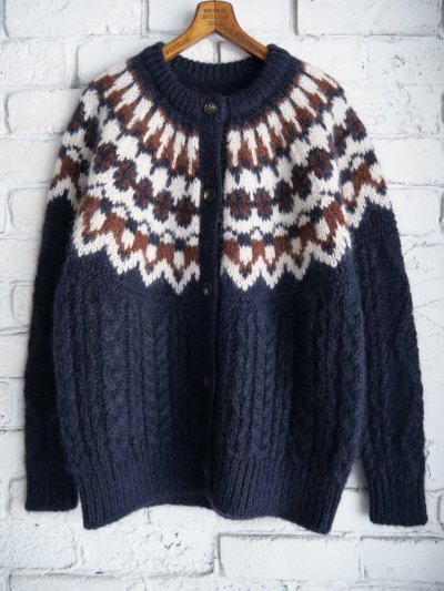 画像1: BATONER【WOMEN'S】MOHAIR NORDIC CREW CARDIGAN バトナー モヘアノルディッククルーネックニット(BN-24FL-056)