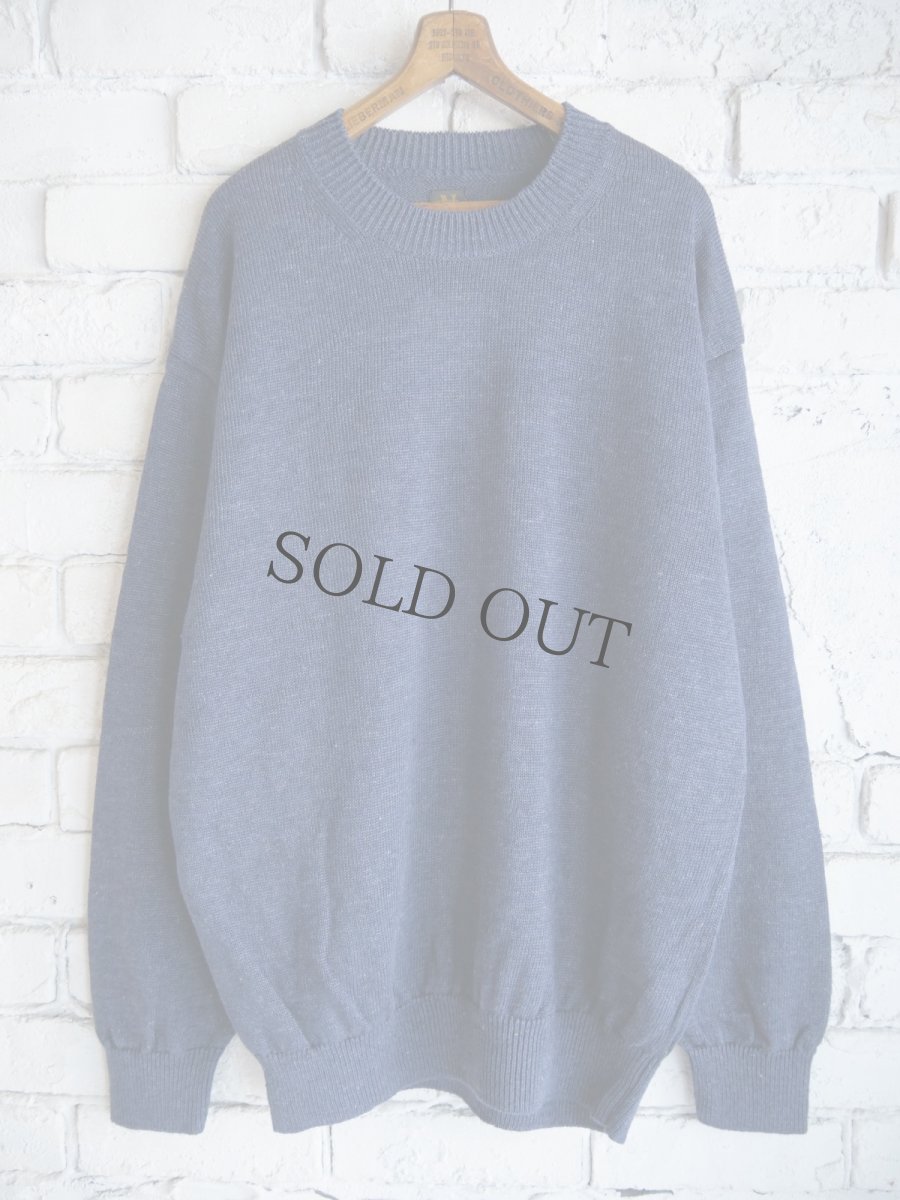 画像1: BATONER【MEN'S】WASHED HIGH COUNT LINEN CREW NECK KNIT バトナー ウォッシュドハイカウントリネンクルーネックニット（BN-25SM-021） (1)