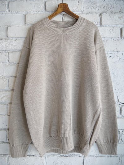 画像1: BATONER【MEN'S】WASHED HIGH COUNT LINEN CREW NECK KNIT バトナー ウォッシュドハイカウントリネンクルーネックニット（BN-25SM-021）