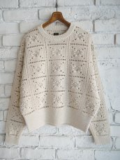 画像1: BATONER【WOMEN'S】GRASSY RACE CREW NECK KNIT バトナー グラッシーレースクルーネックニット（BN-25SL-027） (1)