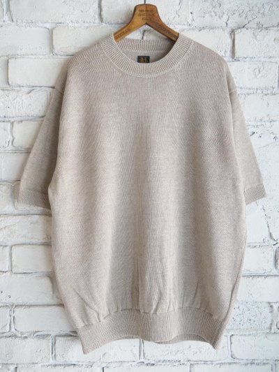 画像1: BATONER【MEN'S】WASHED HIGH COUNT LINEN CREW NECK S/S KNIT バトナー ウォッシュドハイカウントリネンクルーネックショートスリーブニット（BN-25SM-024）