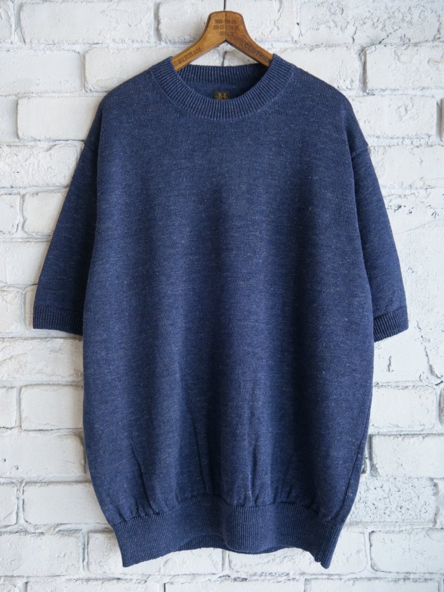 画像1: BATONER【MEN'S】WASHED HIGH COUNT LINEN CREW NECK S/S KNIT バトナー ウォッシュドハイカウントリネンクルーネックショートスリーブニット（BN-25SM-024） (1)
