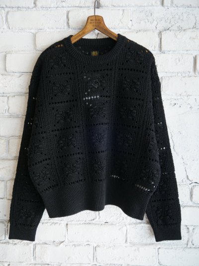 画像1: BATONER【WOMEN'S】GRASSY RACE CREW NECK KNIT バトナー グラッシーレースクルーネックニット（BN-25SL-027）