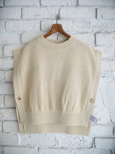 画像1: BATONER【WOMEN'S】OX SUMMER KNIT SIDE OPEN VEST バトナー オックスサマーニットサイドオープンベスト（BN-25SL-037）