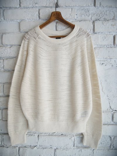 画像1: BATONER【WOMEN'S】SLUBY SIGNATURE CREW NECK KNIT バトナー スラブシグネチャークルーネックニット（BN-25SL-033）