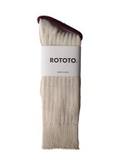 画像4: ROTOTO LINEN COTTON RIBBED CREW SOCKS ロトト リネンコットンリブドクルーソックス（R1461-231） (4)