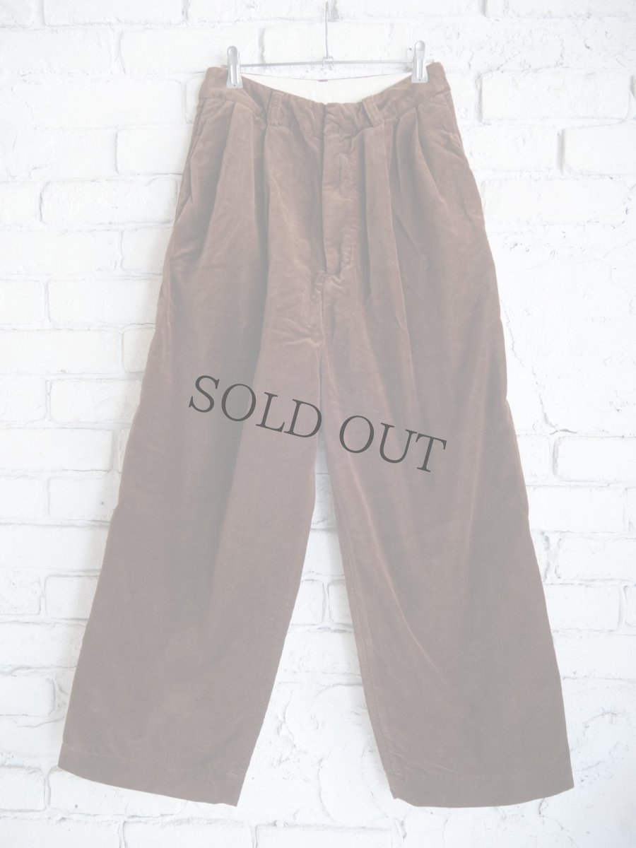 画像1: R&D.M.Co- / OLDMAN'S TAILOR VELVET TUCK WIDE PANTS オールドマンズテーラー アールアンドディーエムコー ベルベットタックワイドパンツ（7215as） (1)