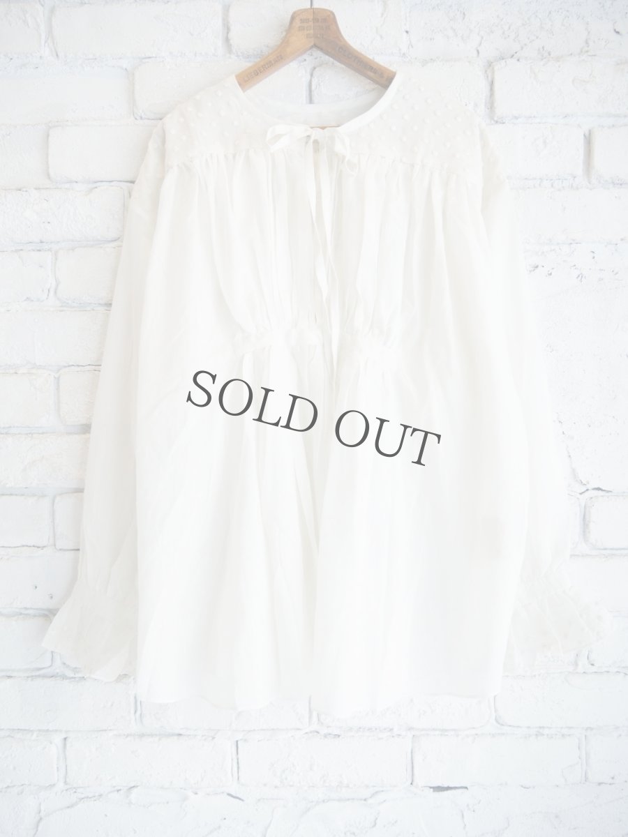 画像1: BUNON Ribbon Gather Blouse ブノン リボンギャザーブラウス (BN2516) (1)