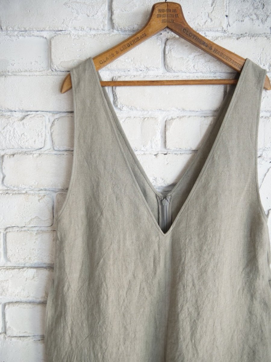 画像2: blurhms（レディース）Ramie Linen V-Overalls ブラームス ラミーリネンVネックオーバーオール（BHSW25S11） (2)
