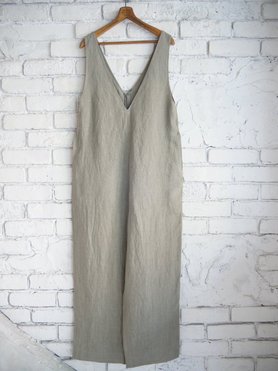 画像1: blurhms（レディース）Ramie Linen V-Overalls ブラームス ラミーリネンVネックオーバーオール（BHSW25S11） (1)