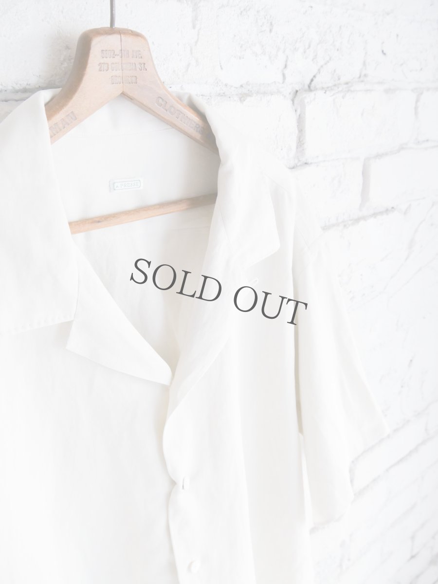 画像3: A.PRESSE Silk Linen Open Collar S/S Shirt アプレッセ シルクリネンオープンカラーショートスリーブシャツ (25SAP-02-06H) (3)