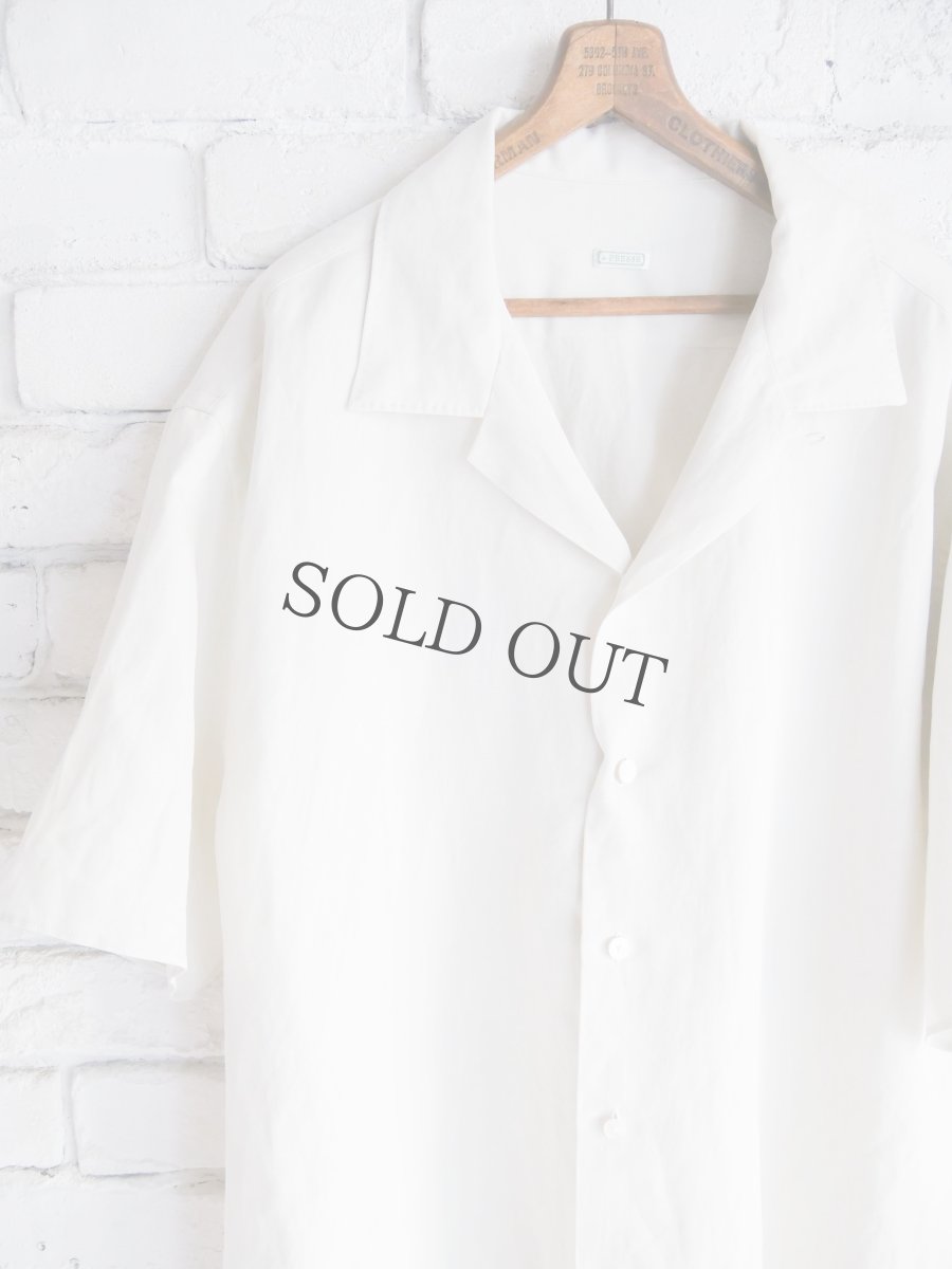 画像2: A.PRESSE Silk Linen Open Collar S/S Shirt アプレッセ シルクリネンオープンカラーショートスリーブシャツ (25SAP-02-06H) (2)