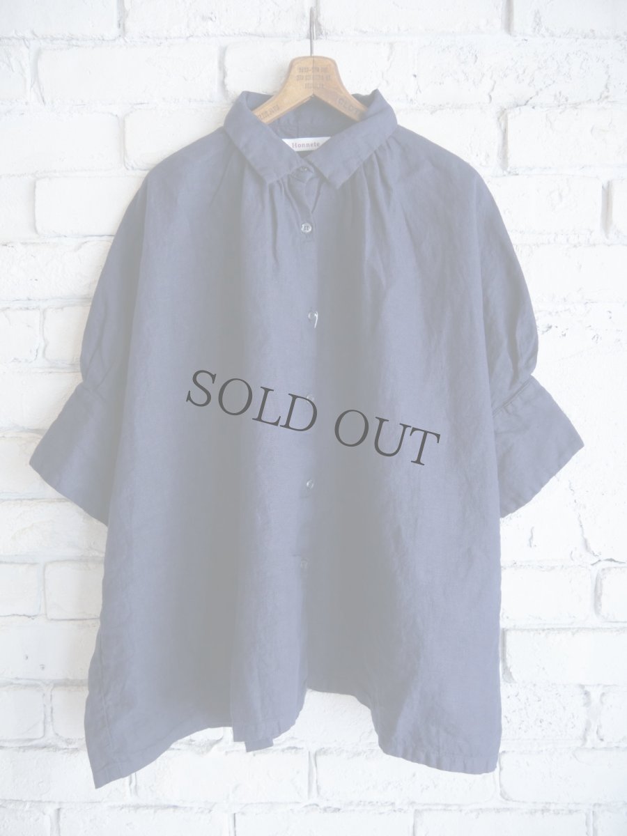 画像1: Honnete H/SLV Gather Shirt オネット ハーフスリーブギャザーシャツ （HO-25SS S2） (1)