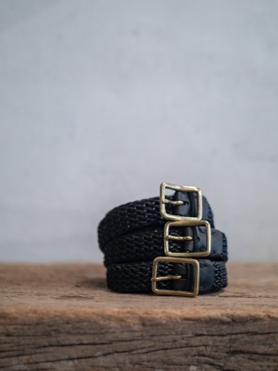画像1: ekim leather knitting belt　エキム レザーニッティングベルト