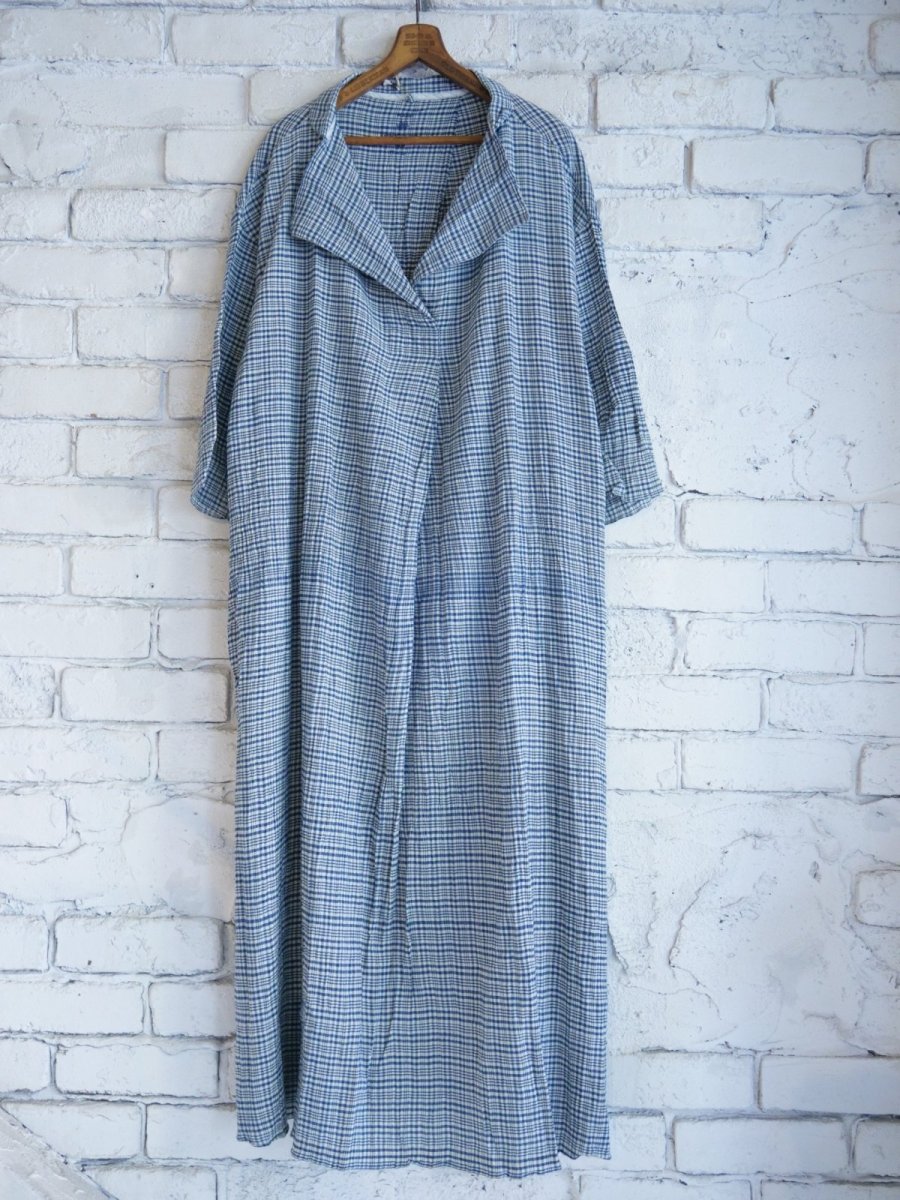 画像1: maku textiles NOOR cotton Handwoven Dress マクテキスタイルズ コットンハンドウーブンドレス (CS25S254826) (1)