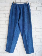 画像5: maku textiles KOMO マクテキスタイルズ インディゴ染刺子手織シルクパンツ (G1775) (5)