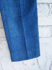 画像3: maku textiles KOMO マクテキスタイルズ インディゴ染刺子手織シルクパンツ (G1775) (3)