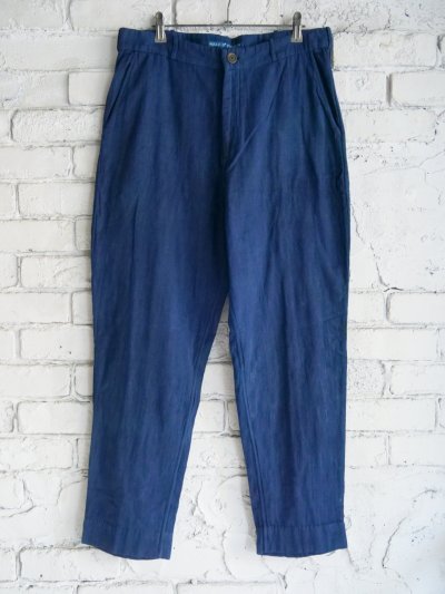 画像1: maku textiles POLCOCK マクテキスタイルズ インディゴ染コットンパンツ (M2215)