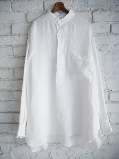 画像1: COMOLI コモリ リネンWクロスプルオーバーシャツ（B01-02007)