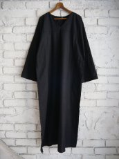 画像1: CALICO キャリコ ロングVネックドレスモスリンD FD0090 C1014 S11BK M (1)