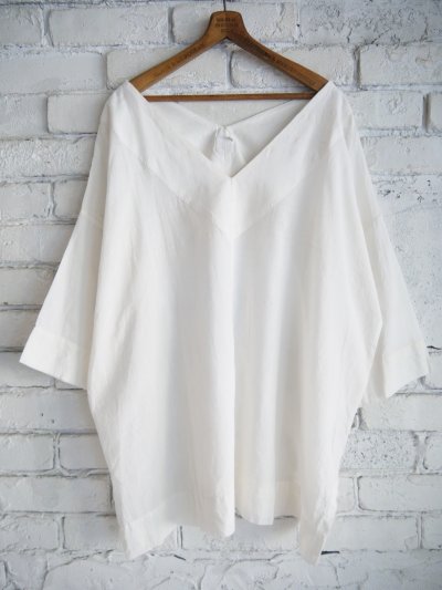 画像1: CALICO キャリコ Vネック長袖トップス モスリンD UT1190 C1014 U10WH