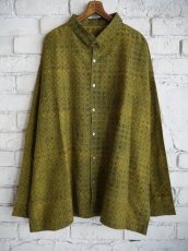 画像1: CALICO キャリコ アジュラック染コットンシルクダイヤメンズロングスリーブビッグシャツ CAW108AJCS S09KHBK (1)