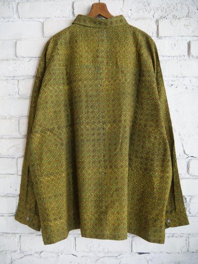 画像3: CALICO キャリコ アジュラック染コットンシルクダイヤメンズロングスリーブビッグシャツ CAW108AJCS S09KHBK