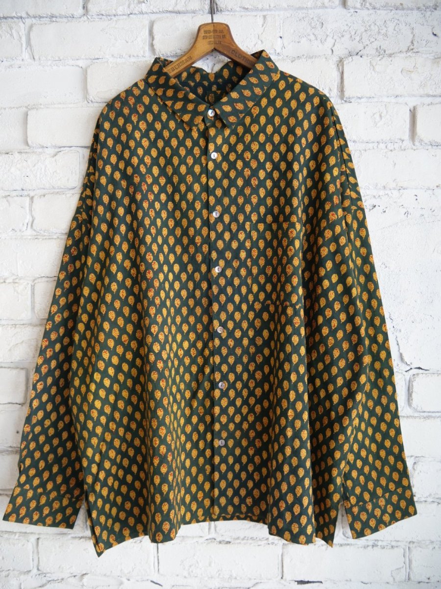 画像1: CALICO キャリコ アジュラック染ロングスリーブビッグシャツ CAW108AJCT B01GRYL (1)