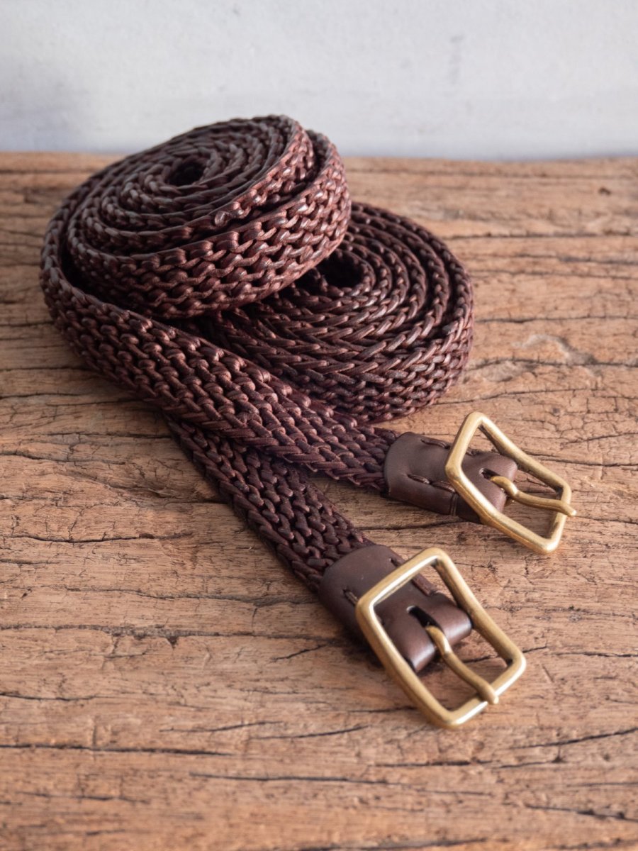 画像1: ekim leather knitting belt　エキム レザーニッティングベルト (1)