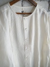 画像3: maku textiles マクテキスタイルズ PEONY 手織シルクピンタックブラウス WH CA22A220732 (3)