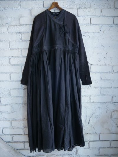 画像1: maku textiles GIRA cotton and 50% silk Handwoven Dress マクテキスタイルズ コットンシルクハンドウーブンドレス (CA24A245374)