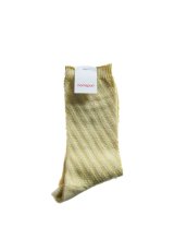 画像2: homspun ホームスパン シルケットコットン斜めリブソックス 8285 (2)