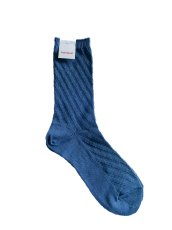 画像7: homspun ホームスパン シルケットコットン斜めリブソックス 8285 (7)