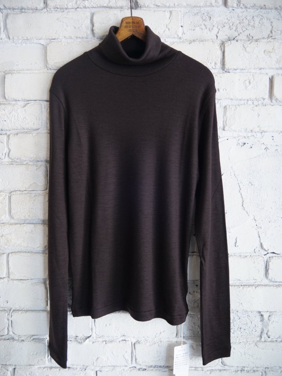 画像1: blurhms （レディース）Wool Rib Turtle Neck ブラームス ウールリブタートルネック（BHS24F12F25） (1)