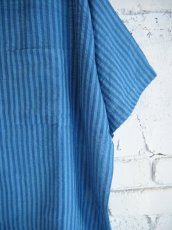 画像3: CALICO キャリコ サマーシャツ 天然染シアサッカーカディ UT0070 C1028 T43ID (3)