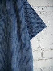 画像3: CALICO キャリコ サマーシャツ 天然染しっくりカディレールストライプ UT0070 C1105 T43IDCH (3)