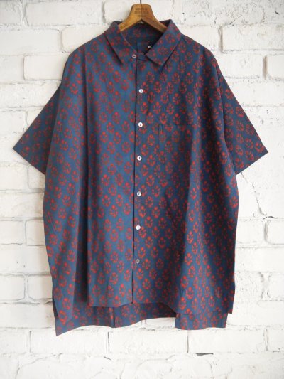 画像1: CALICO キャリコ サマーシャツ イプラヒムプロックブリント布_ソロフラワー UT0070 C1807MM T73LIRD