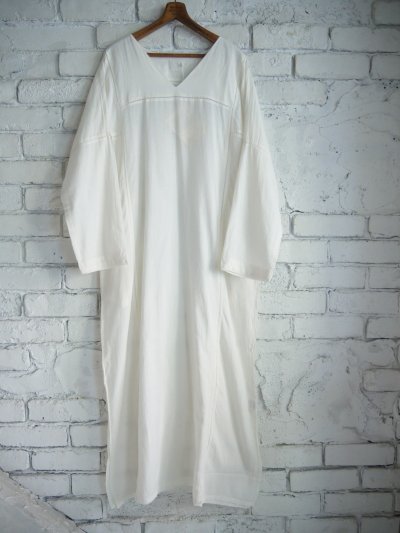 画像1: CALICO キャリコ ロングVネックドレスモスリンD FD0090 C1014 