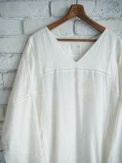 画像2: CALICO キャリコ ロングVネックドレスモスリンD FD0090 C1014  (2)