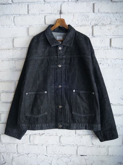 画像1: POST OʼALLS EL RANCHERO 3 : 12OZ. DENIMBLACK DEEP WASH ポストオーバーオールズ 12.5oz デニムジャケット  (3105)