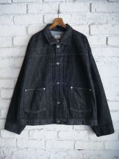 画像1: POST OʼALLS EL RANCHERO 3 : 12OZ. DENIMBLACK DEEP WASH ポストオーバーオールズ 12.5oz デニムジャケット  (3105) (1)