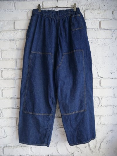 画像1: Gurank 8oz raw denim double knee pants グランク デニムダブルニーパンツ (2550)