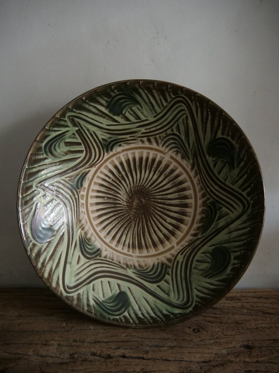 画像1: 小鹿田焼 坂本工窯 尺皿 (1)
