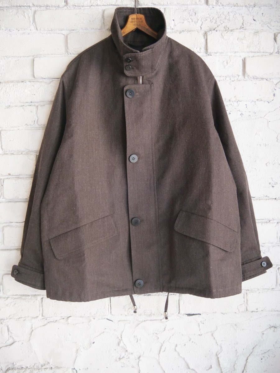 画像1: cale Wool Ramie Doeskin Stand Collar Jacket カル ウールラミードスキンスタンドカラージャケット C253F07J02 (1)