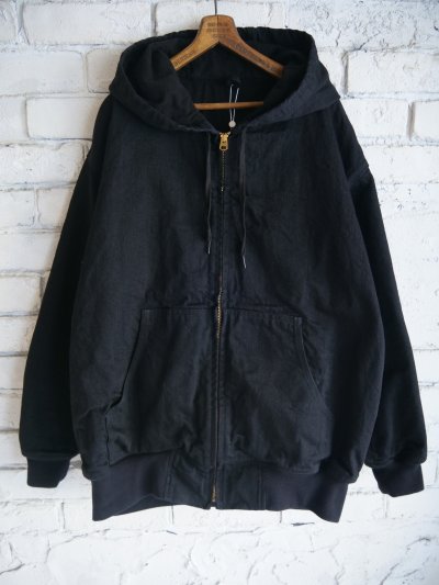 画像1: COMOLI コモリ ブラックデニム ジップパーカ  (C03-01003)