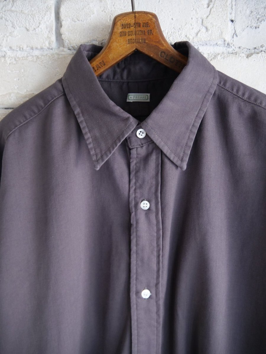 画像2: A.PRESSE Double Weave Twill Regular Collar Shirts アプレッセ ダブルウェーブツイルレギュラーカラーシャツ (25AAP-02-10) (2)