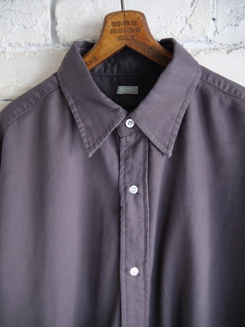 画像2: A.PRESSE Double Weave Twill Regular Collar Shirts アプレッセ ダブルウェーブツイルレギュラーカラーシャツ (25AAP-02-10)