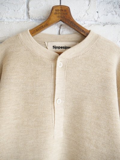 画像2: Slopeslow Dry wool Waffle Henley Shirt  スロープスロウ  ドライウールワッフルヘンリーシャツ（1253024）